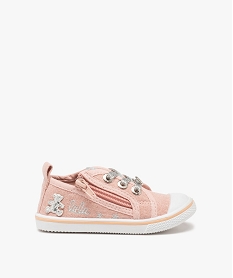 GEMO Tennis bébé fille en toile à lacets et zip - LuluCastagnette rose standard