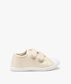 GEMO Tennis bébé fille en toile brillante et bout renforcé beige standard