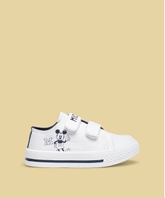 GEMO Tennis bébé garçon en toile fermeture scratch - Mickey blanc standard