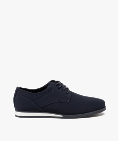 derbies garcon en toile unie et semelle contrastante bleu chaussures bassesF728901_1