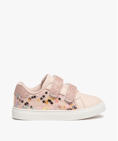 GEMO Baskets fille à scratch avec étoiles et paillettes rose standard