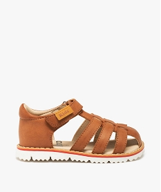 GEMO Sandales garçon unies à talon et bout fermés marron standard