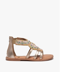 GEMO Sandales fille zippées dessus orné de perles et strass dore