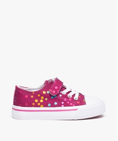 GEMO Baskets fille en toile à lacets élastiques - Les Supaires rose vif