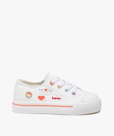 GEMO Tennis fille en toile imprimée fermeture lacets élastiques blanc standard