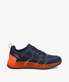 GEMO Baskets garçon bicolores en mesh fermeture lacets Bleu