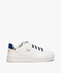 GEMO Baskets garçon à lacets élastiques et scratch - Benetton blanc standard