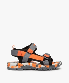 GEMO Sandales sport garçon à scratch détails fluo - Freegun orange chine