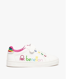 GEMO Baskets fille à détails multicolores - Benetton blanc standard