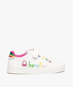 GEMO Baskets fille à détails multicolores - Benetton Blanc