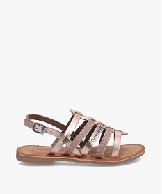 GEMO Sandales fille à brides en cuir brillantes - LuluCastagnette rose standard
