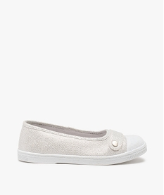 GEMO Ballerines fille en toile avec bout renforcé argente