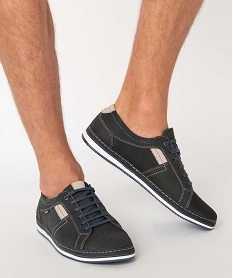 GEMO Derbies homme dessus cuir perforé – Tanéo Bleu