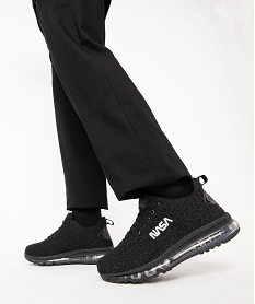 GEMO Baskets homme dessus en maille et semelle bulle - Nasa noir standard