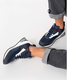 GEMO Baskets homme retro-running à lacets - Schott Bleu