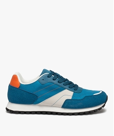 GEMO Baskets homme colorées à semelle crantée bleu standard