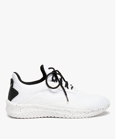 GEMO Baskets homme running bicolores en mesh à lacets blanc standard