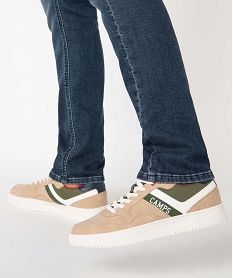 GEMO Baskets homme multicolores à lacets – Camps United beige standard