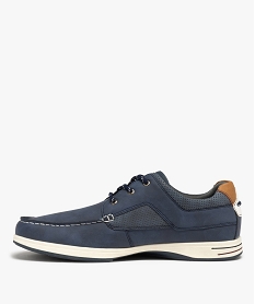 chaussures bateau homme confort a lacets bicolores bleuF751601_3