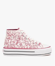 GEMO Baskets femme semi-montantes en toile – Minnie Mouse Blanc