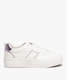 GEMO Baskets femme bicolores à semelle plateforme violet standard