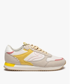 GEMO Baskets femme style retro running colorées blanc standard