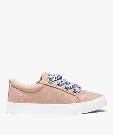 GEMO Baskets femme unies à lacets – Terre de Marins Rose