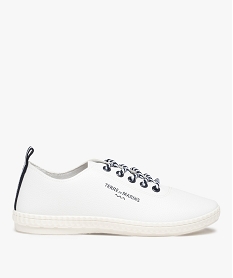 GEMO Baskets femme unies à tige extra souple – Terre de Marins blanc standard