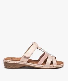 GEMO Mules femme confort ajustables à motifs métallisés rose standard