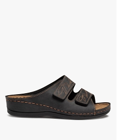 GEMO Mules femme confort à surpiqûres contrastantes noir standard