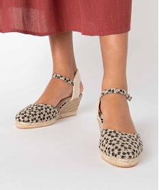 GEMO Sandales femme à talon compensé et bout fermé noir standard