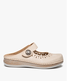 GEMO Sabots femme confort uni ouverts sur le dessus beige standard