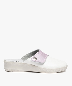 GEMO Sabots femme confort bicolores à scratch rose chine