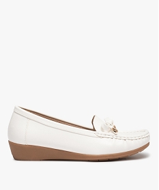 GEMO Mocassins confort unis à talon compensé femme blanc standard