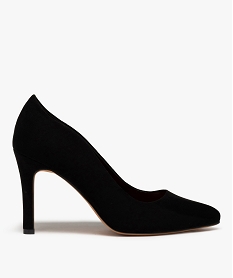 GEMO Escarpins femme à talon aiguille et dessus suédine unie noir standard