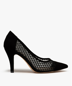 GEMO Escarpins femme à talon et dessus ajouré noir standard
