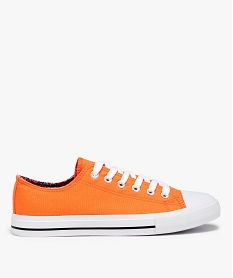 GEMO Baskets femme en toile à bout renforcé fermeture lacets orange standard