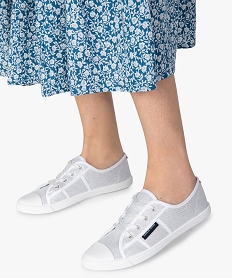 GEMO Baskets femme en toile à bout renforcé – Terre de Marins argente