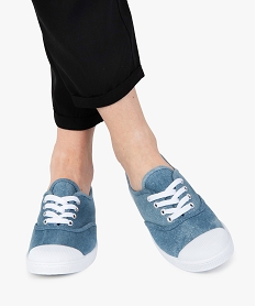 GEMO Tennis femme en toile denim et bout renforcé Bleu