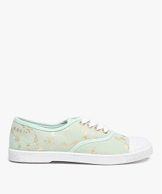 GEMO Tennis femme en toile imprimée et bout renforcé vert standard