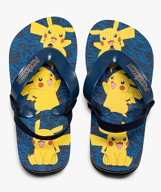 GEMO Tongs enfant Pikachu avec bride élastiquée - Pokémon Bleu