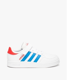 GEMO Baskets garçon tricolores à lacets et scratch - Adidas Breaknet Blanc