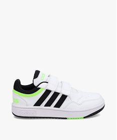 GEMO Baskets garçon bicolores à scratchs - Adidas Hoops 3.0 Blanc