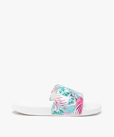 GEMO Mules de piscine fille imprimées motif végétal Multicolore