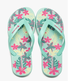 GEMO Tongs fille à motif végétal coloré - Copacabana vert standard