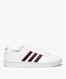 GEMO Baskets homme à bandes colorées - Adidas Grand Court Base Blanc