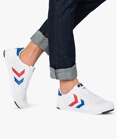 GEMO Baskets homme rétro en toile et suédine – Hummel Stadil Rouge