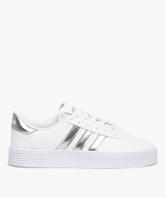 GEMO Baskets femme à bandes métallisées – Adidas Courtbold argente