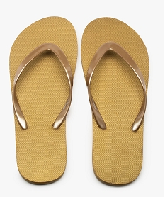 GEMO Tongs femme unies à fine bride entre-doigts Jaune