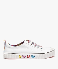 GEMO Baskets femme en toile imprimée cœurs - Skechers Skechers Bobs x John Goldcrown Blanc